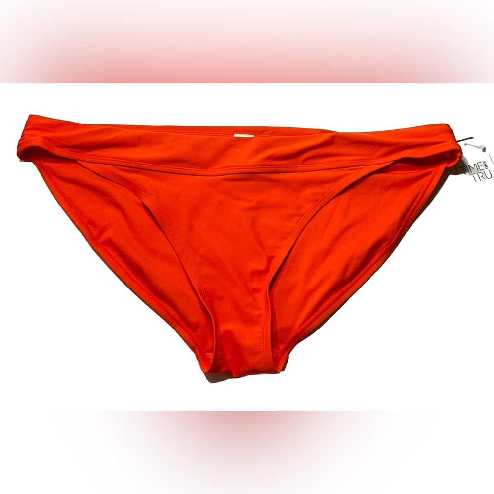 New Time and Tru mid rise high leg bikini swim bottom size 2X Tomato